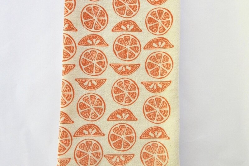 Orange Cotton Tea Towel