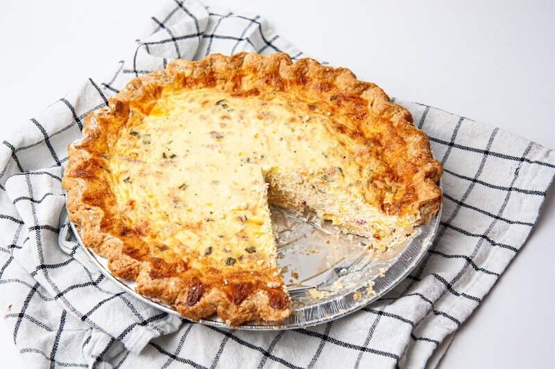 Full-Size Feta, Spinach, Pepper Quiche