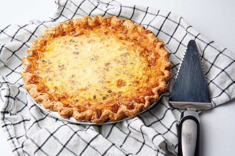 Full-Size Bacon Cheddar Quiche