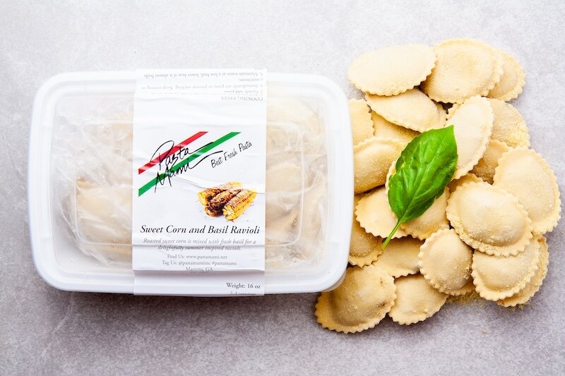 Roasted Corn and Basil Ravioli