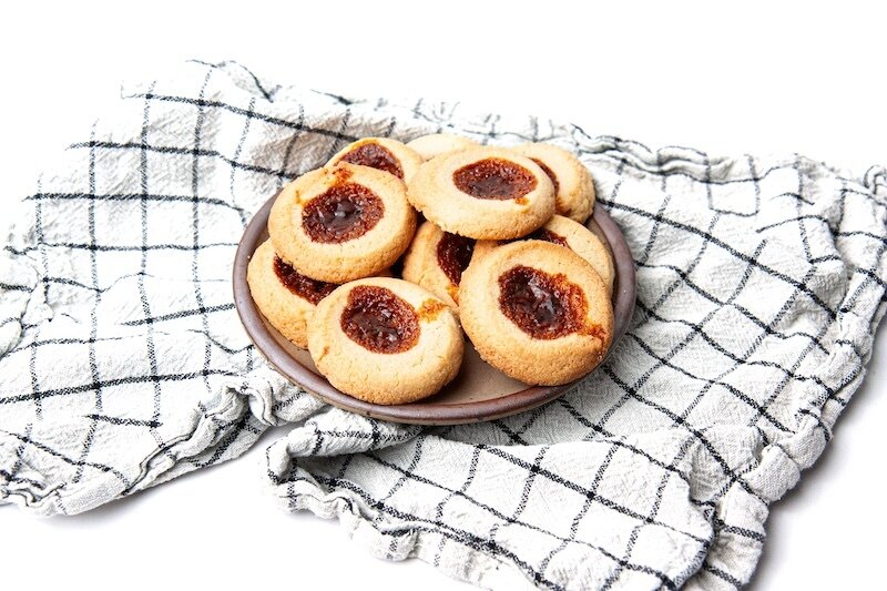 Caramel Shortbread Thumbprint Cookies