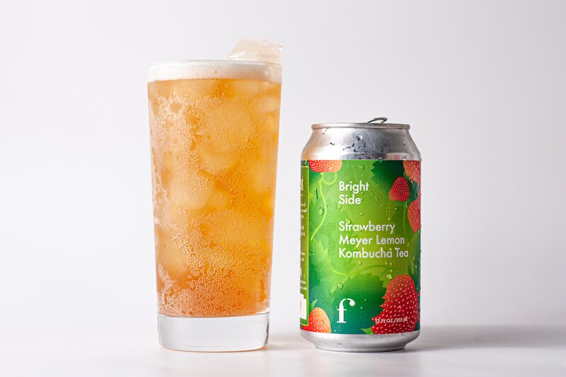 Strawberry Meyer Lemon Kombucha Tea